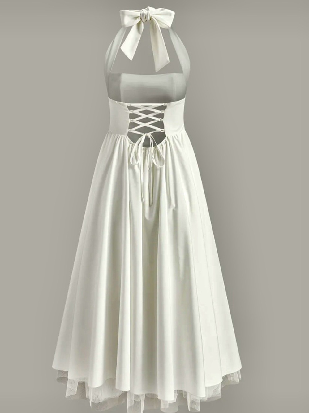 Commense White Halter Midi Dress - Picture 2 of 2